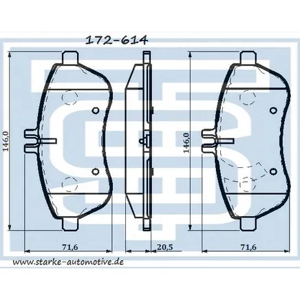 Колодки тормозные MER W204W212 передние STARKE 172-614