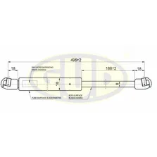 АМОРТИЗАТОР БАГАЖНИКА CHV SPARK/MATIZ 09/98- 270N L496/188MM G.U.D GGS020171