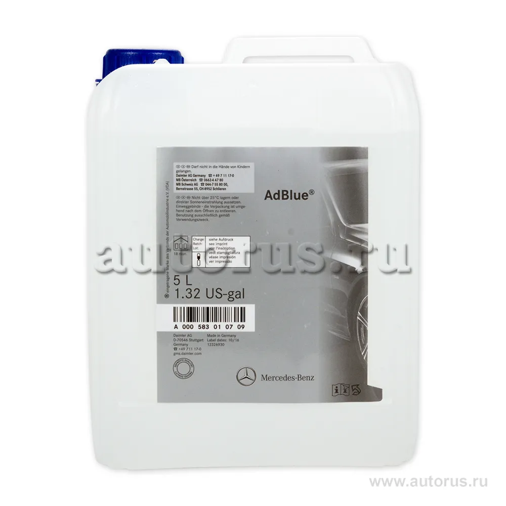 Водный раствор мочевины Mercedes-Benz AdBlue Diesel Exhaust Fluid 5 л A000 583 01 07 09