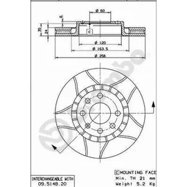 Диск тормозной передний BREMBO 09.5148.76