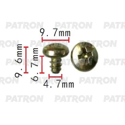 Шуруп металлический Audi,Seat,Skoda,Volkswagen применяемость: универса PATRON P37-1546
