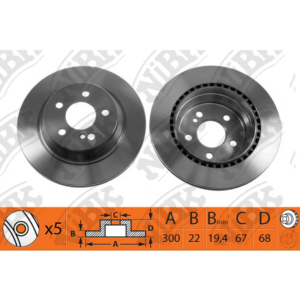 Диск тормозной задний MB W211/212/S211/X204 /VENT D=300MM NIBK RN1272