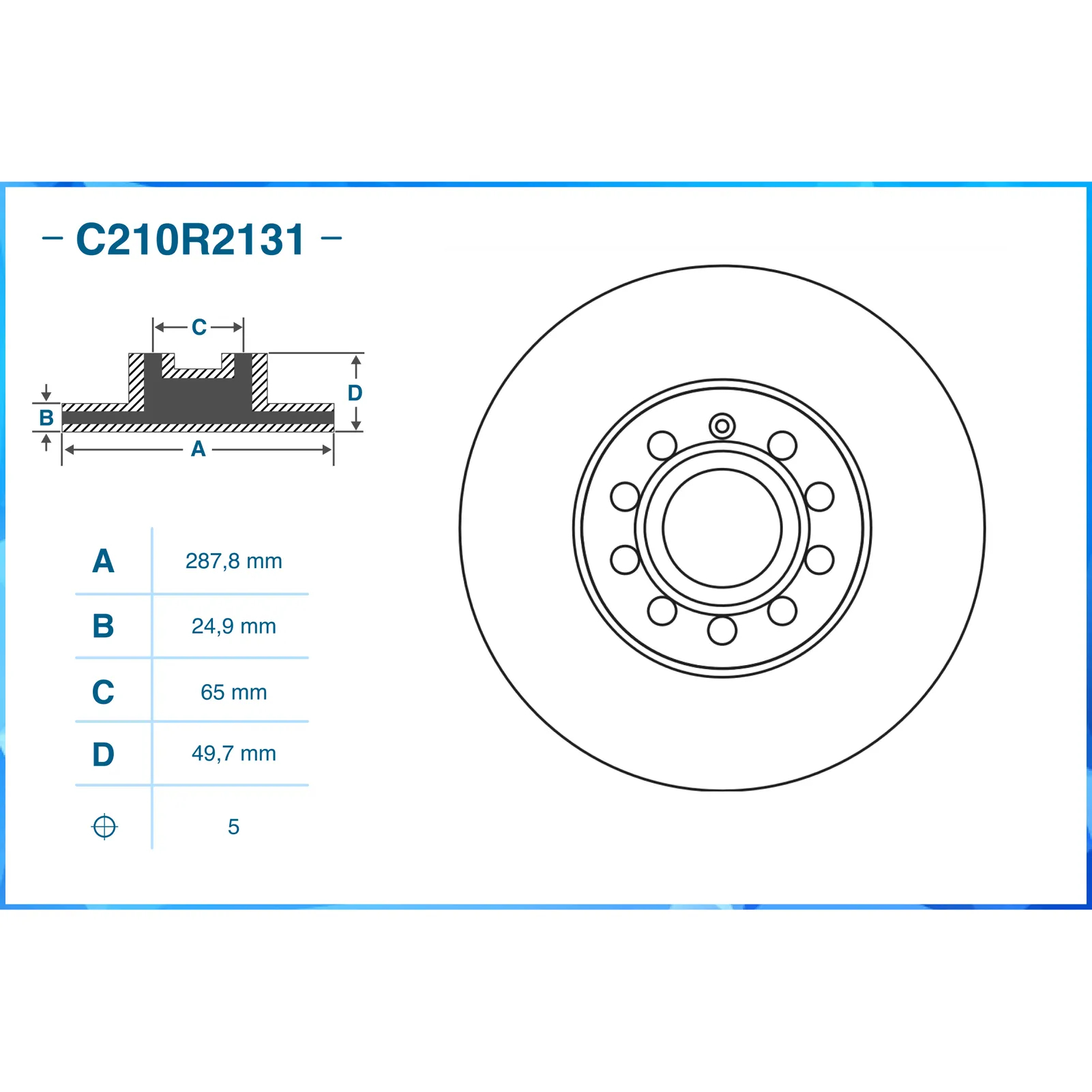 Диск тормозной передний CWORKS C210R2131