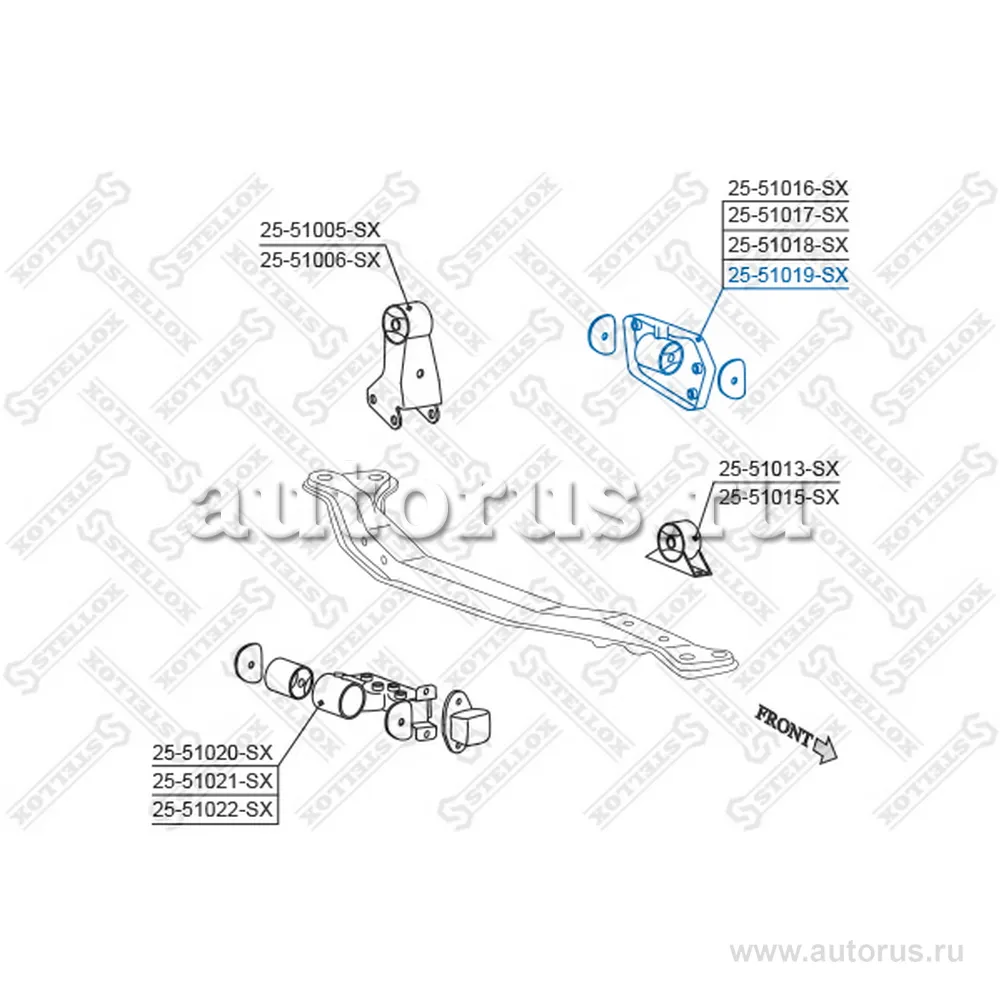 Подушка ДВС л.Hyundai Accent 1.3 SOHC 9 STELLOX 2551019_SX
