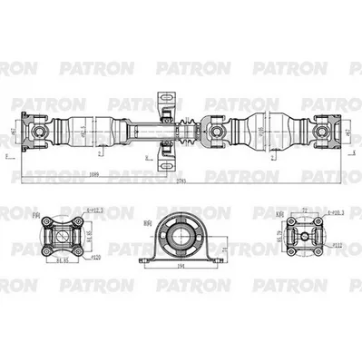 Вал карданный MERCEDES Sprinter (906) 2006-2018 PATRON PKR028