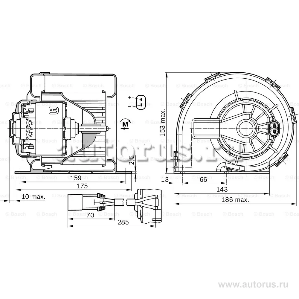 Электродвигатель отопителя BOSCH 0 130 115 604