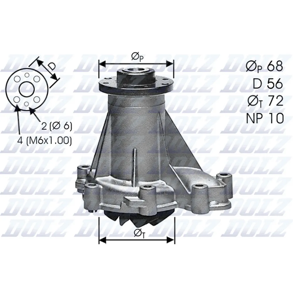 Помпа, водяной насос MB W124/W202/W210/W463 2.5TD/3.0TDmot.605/606 DOLZ M-276