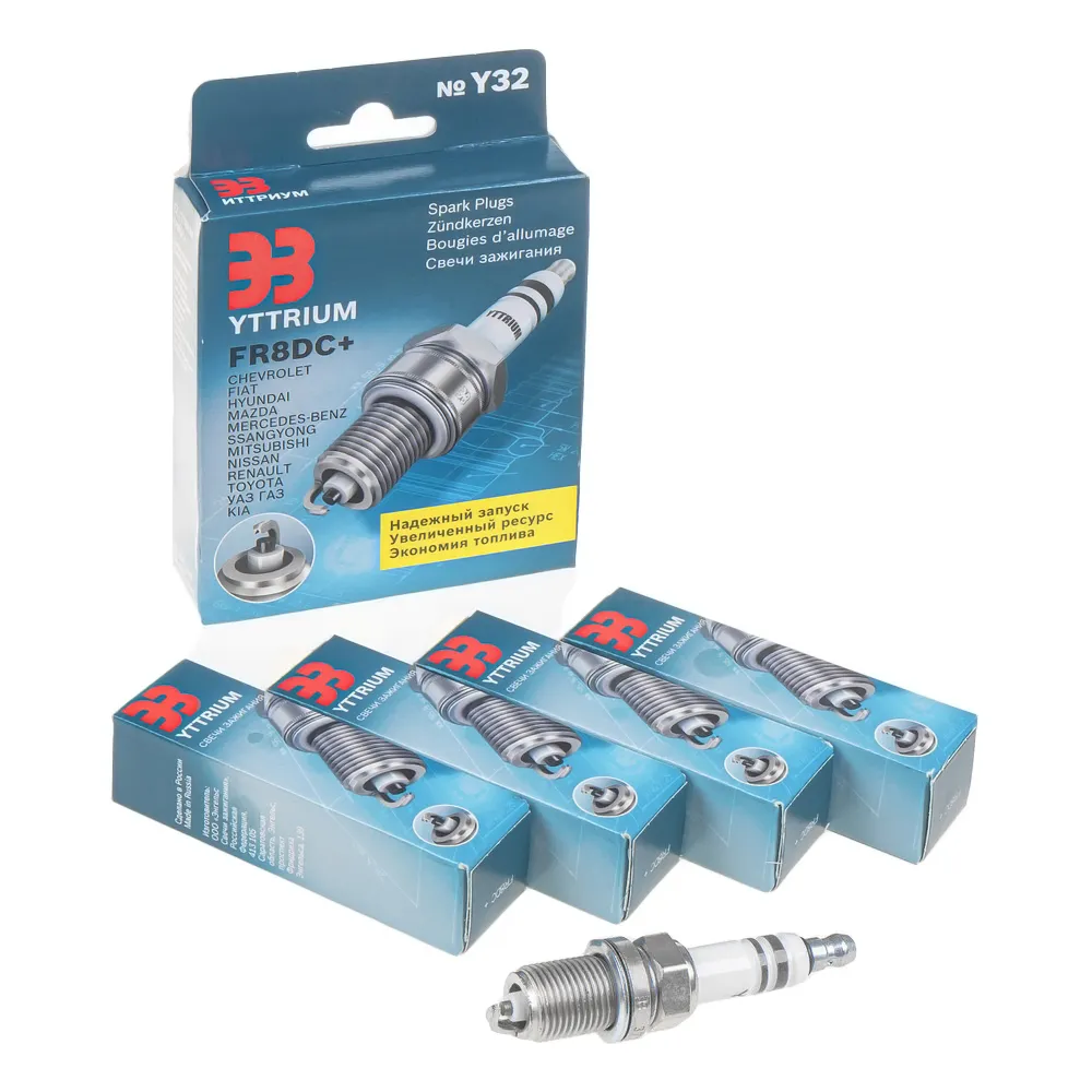 Свеча зажигания ЭЗ Yttrium для а/м ГАЗ 406/405дв 405дв ЕВРО-3 FR8DC + KM4 ЭЗ F01H7K0147KM4