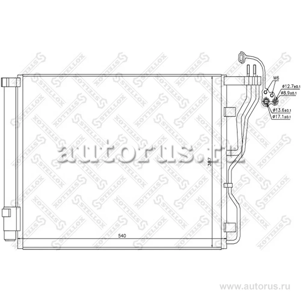Радиатор кондиционера Hyundai i40 11> STELLOX 10-45725-SX