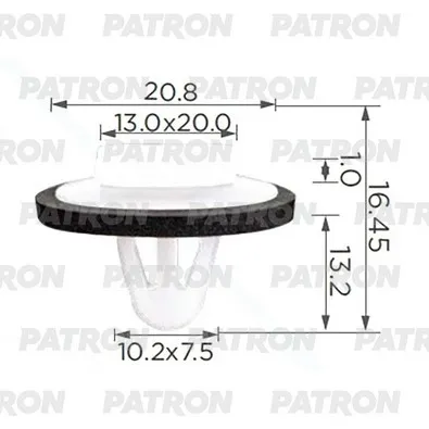 Клипса пластмассовая BYD применяемость: Клипса крепления заднего спойле PATRON P37-3772