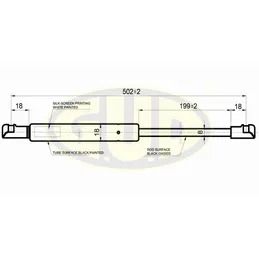 АМОРТИЗАТОР БАГАЖНИКА FIAT PANDA (169) 09/03- 280N L502/199MM G.U.D GGS020216