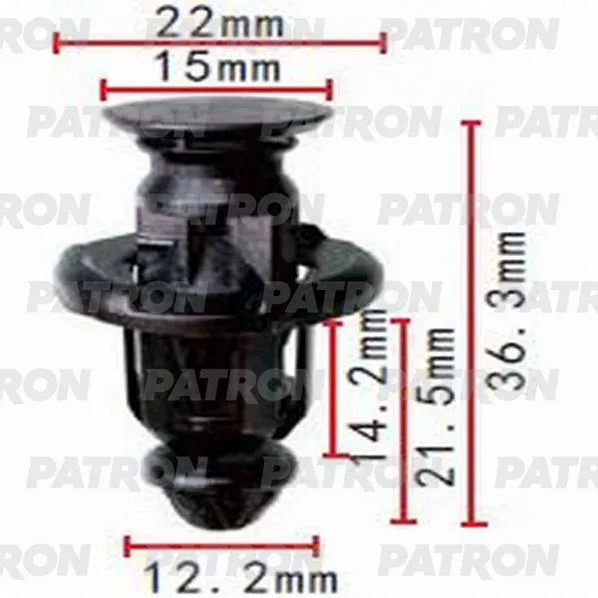 Клипса пластмассовая TOYOTA применяемость: защита двигателя PATRON P371370