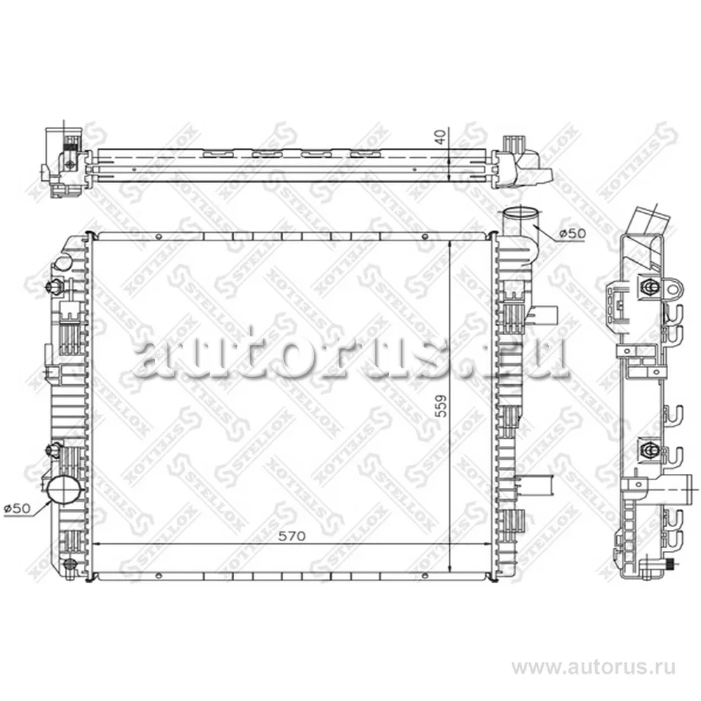 Радиатор системы охлаждения MB STELLOX 1025888_SX
