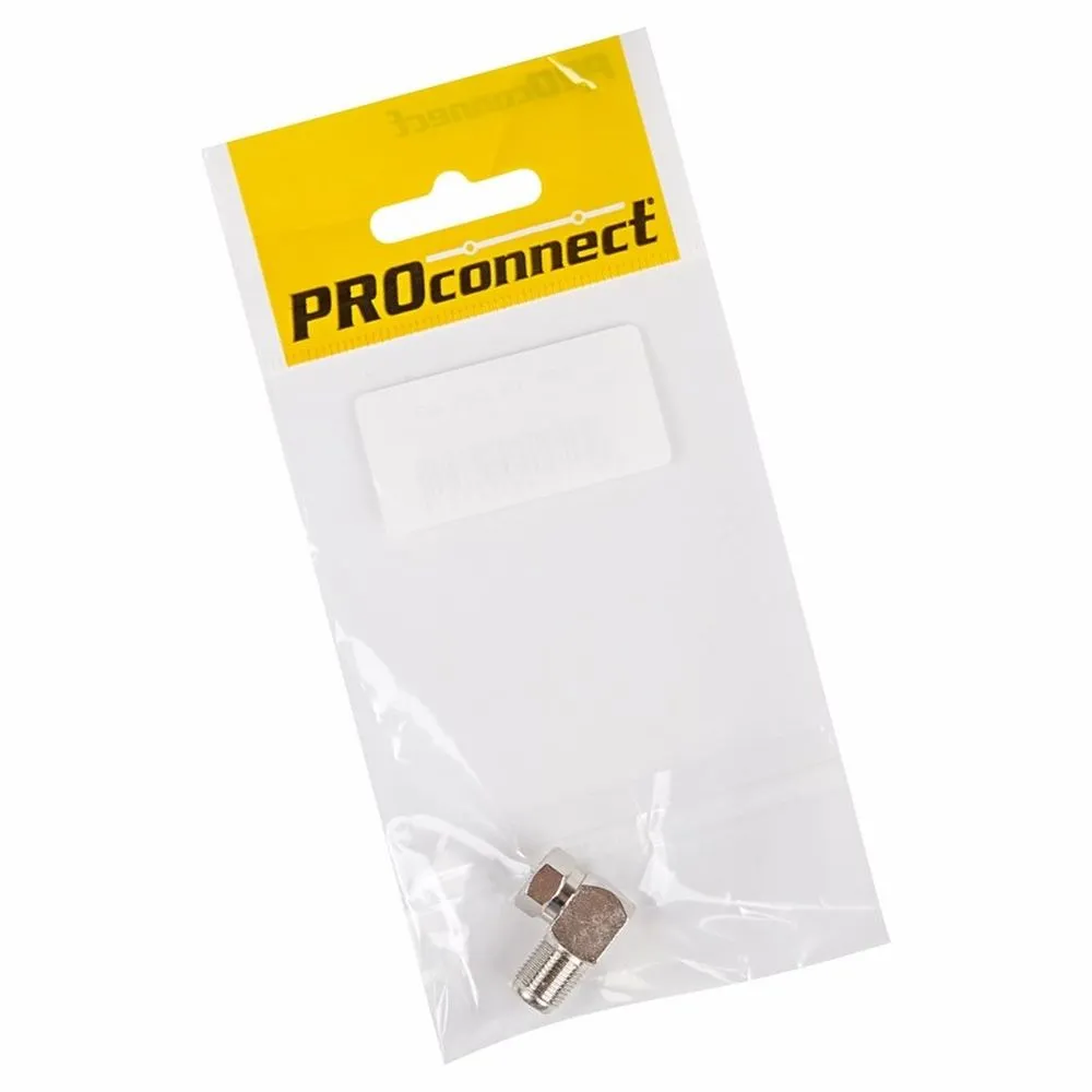 Переходник антенный, (штекер F - гнездо F), угловой, (1шт.) (пакет) PROconnect 05-4203-4-7