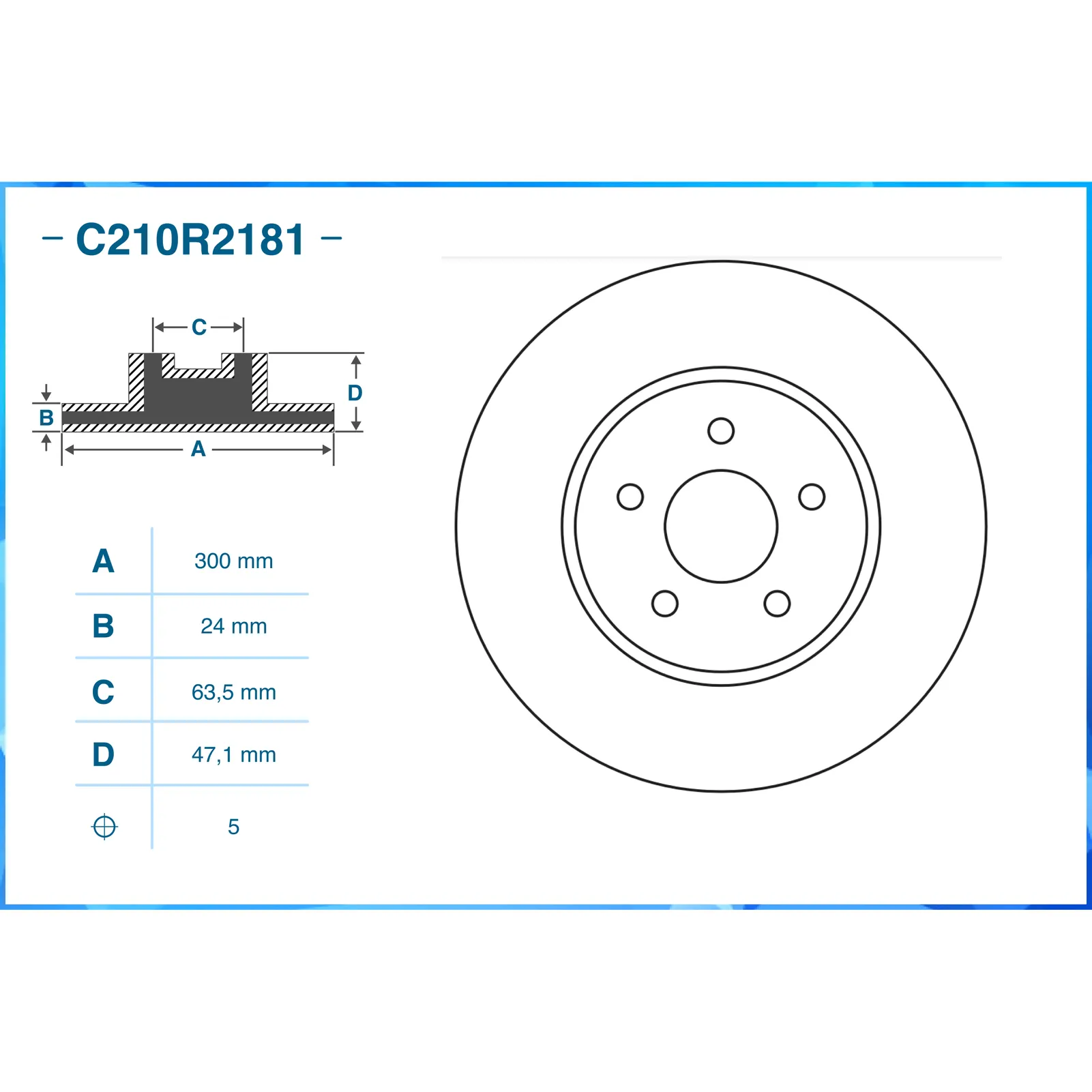 Диск тормозной передний FORD MONDEO III 00-> CWORKS C210R2181
