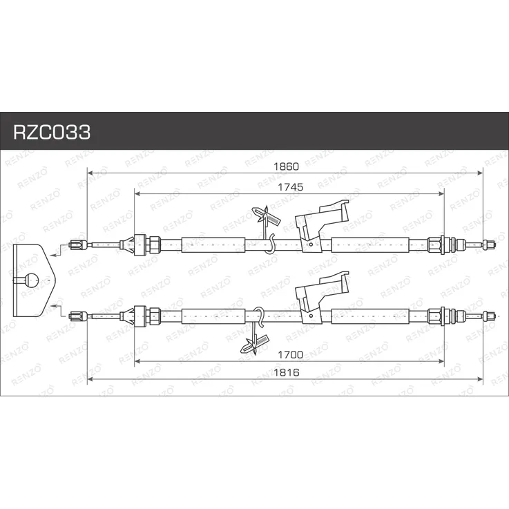 Тросы стояночного тормоза RENZO RZC033