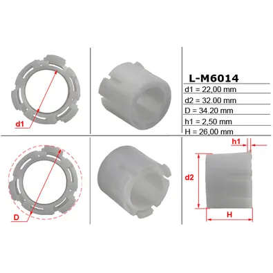 Втулка рулевой рейки без ГУР 22,00/32,00/34,202,50/26,00 тип 6D EMMETEC LM6014