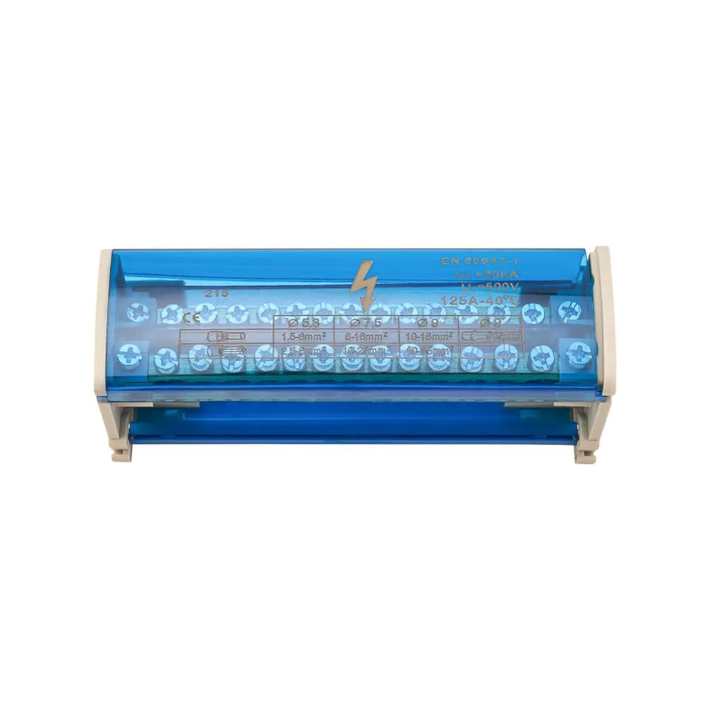Шина на DIN-рейку в корпусе (кросс-модуль) 2х15 REXANT 11-2302-15