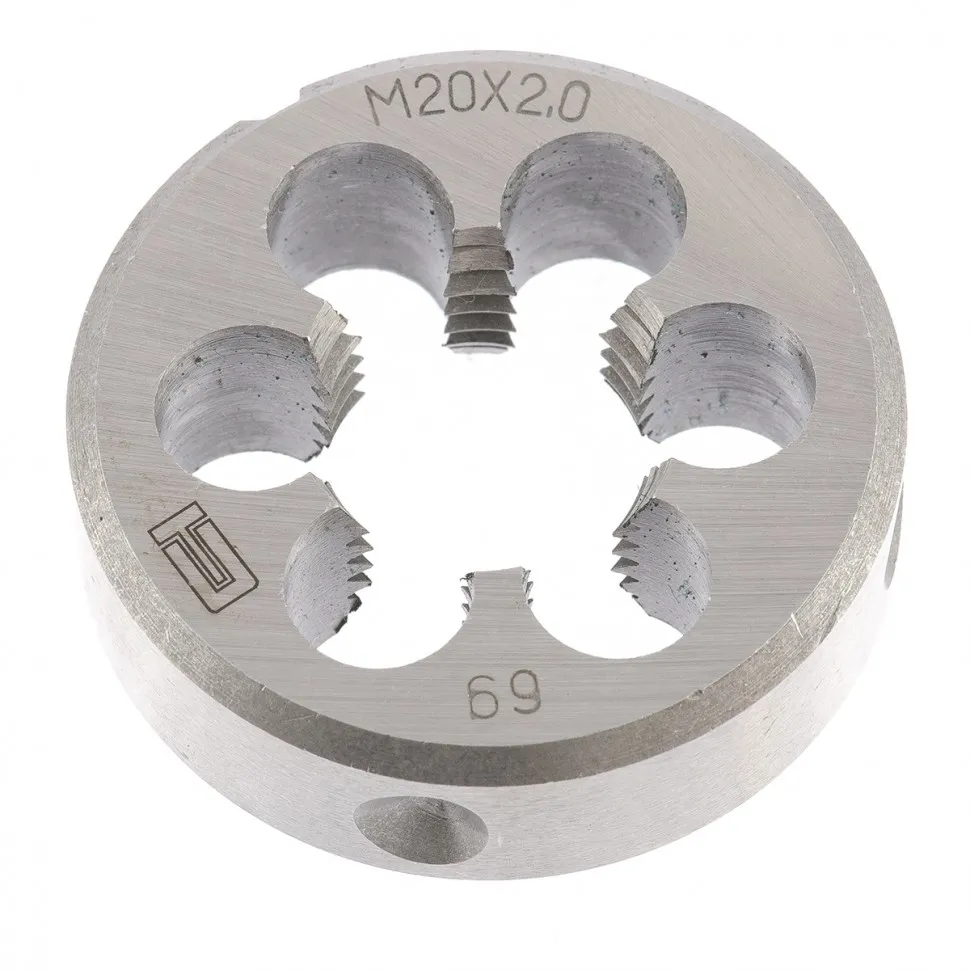 Плашка круглая метрическая М20x2,0 мм СИБРТЕХ 77056