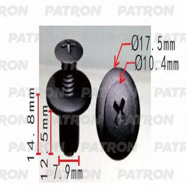 Клипса пластмассовая ввинчивающаяся (черная) MAZDA PATRON P37-0160