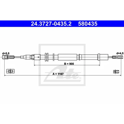 Трос ручного тормоза L=R