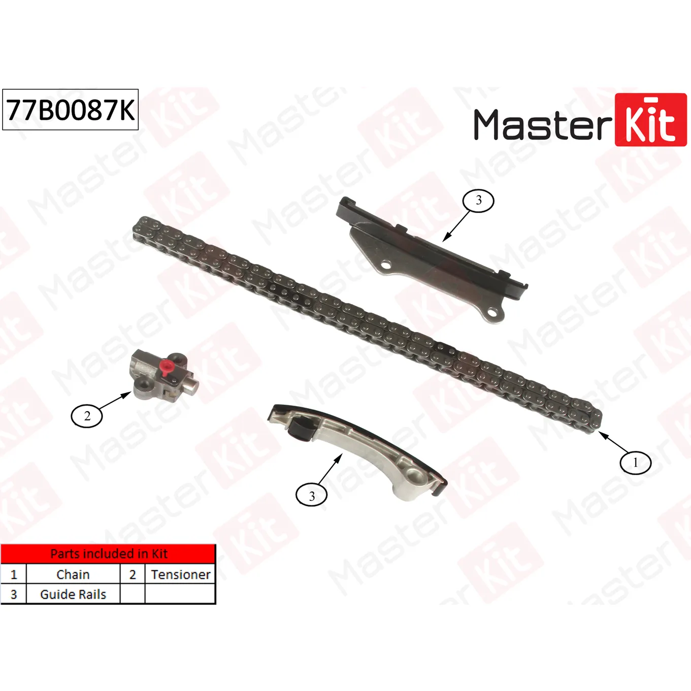 Комплект цепи грм (без звездочек) MASTERKIT 77B0087K
