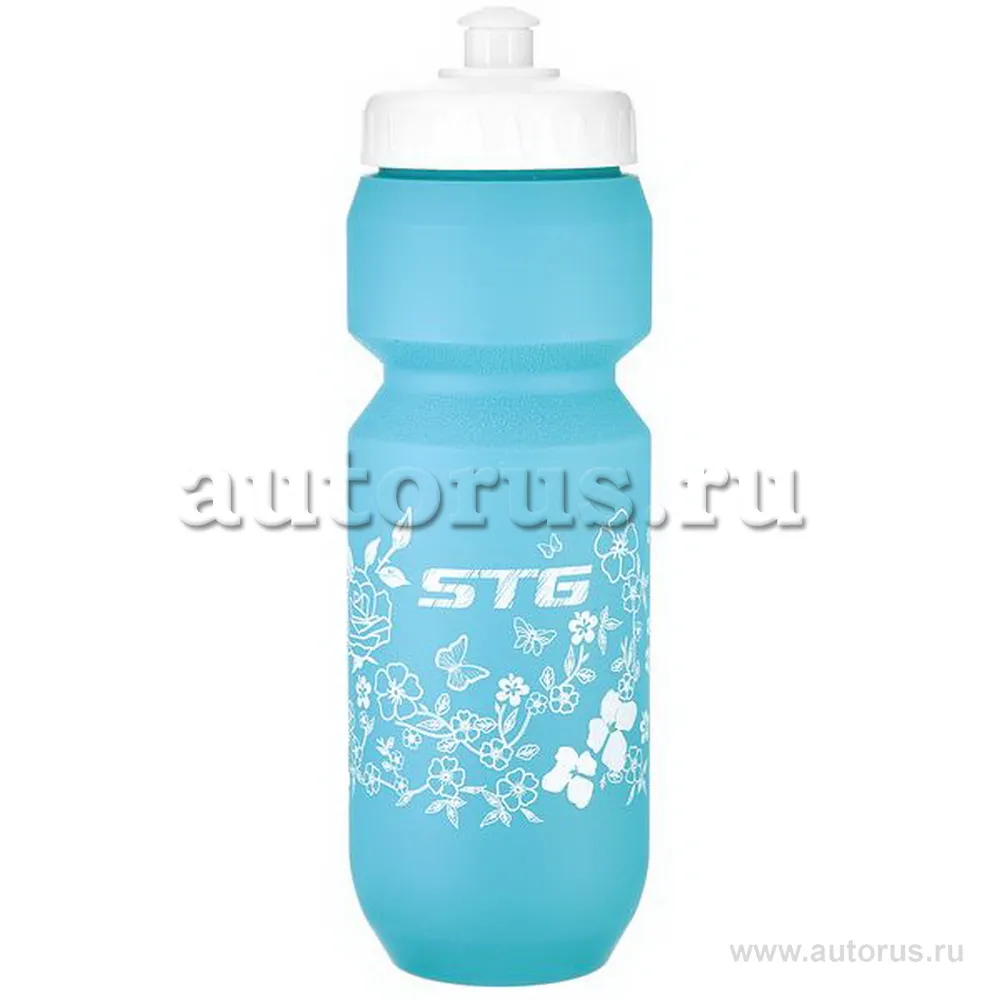 Велофляга STG 800 мл CSB-532L голубая с белым рисунком