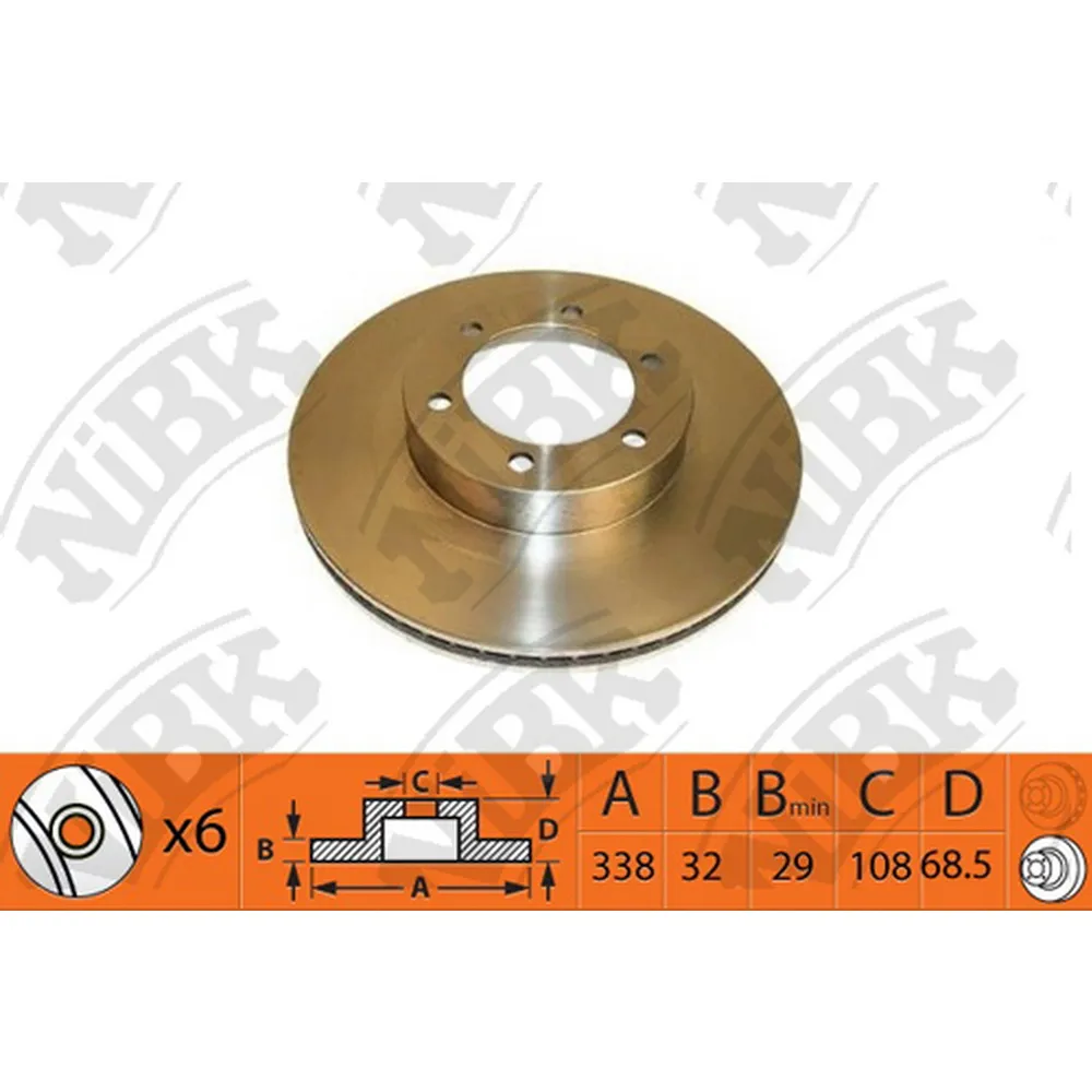 Диск тормозной передний TOYOTA LAND CRUISER 4.03.0D4D 03 NIBK RN1435