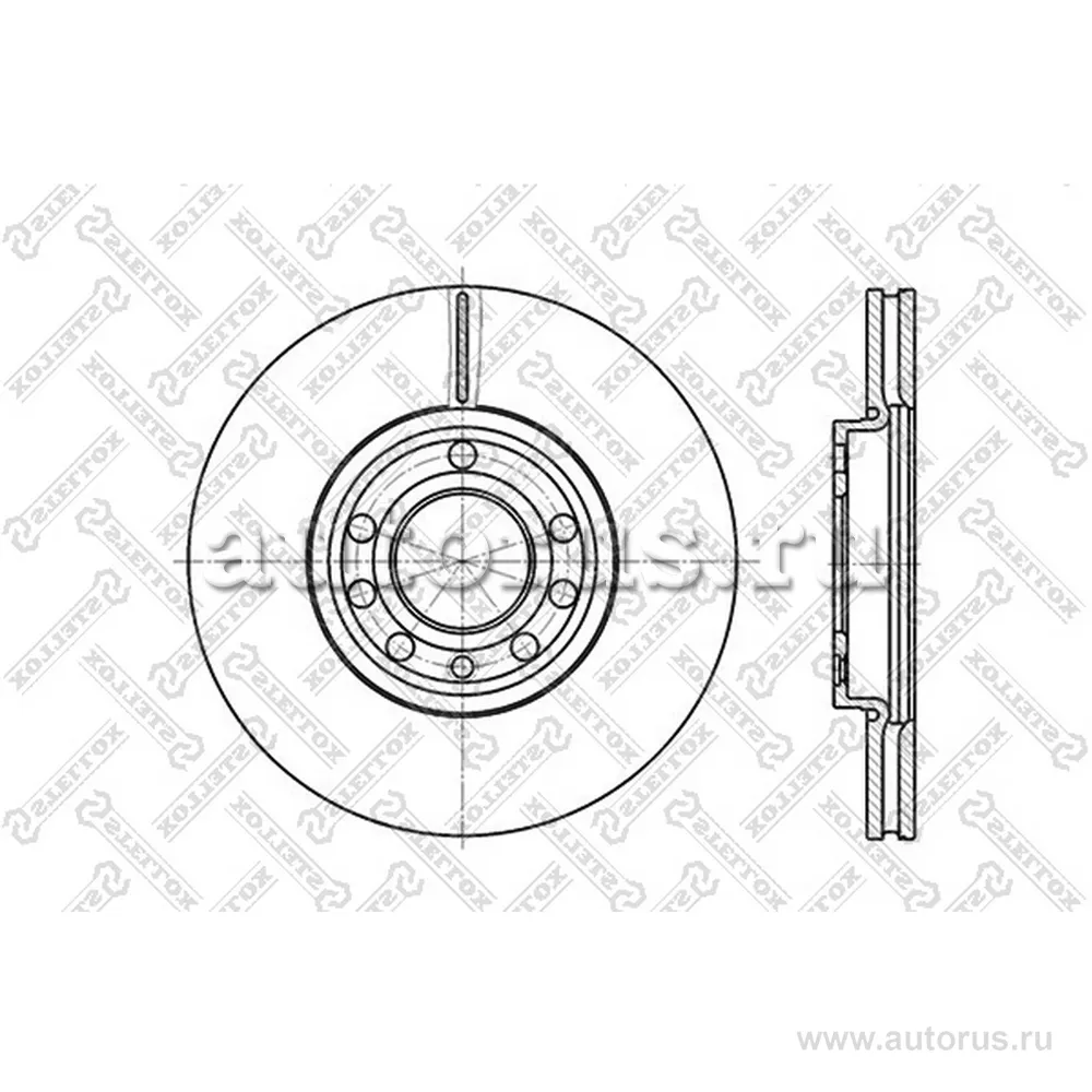 Диск тормозной передний OPEL VECTRA 1.6-2.2DTI 02> STELLOX 60203645V_SX