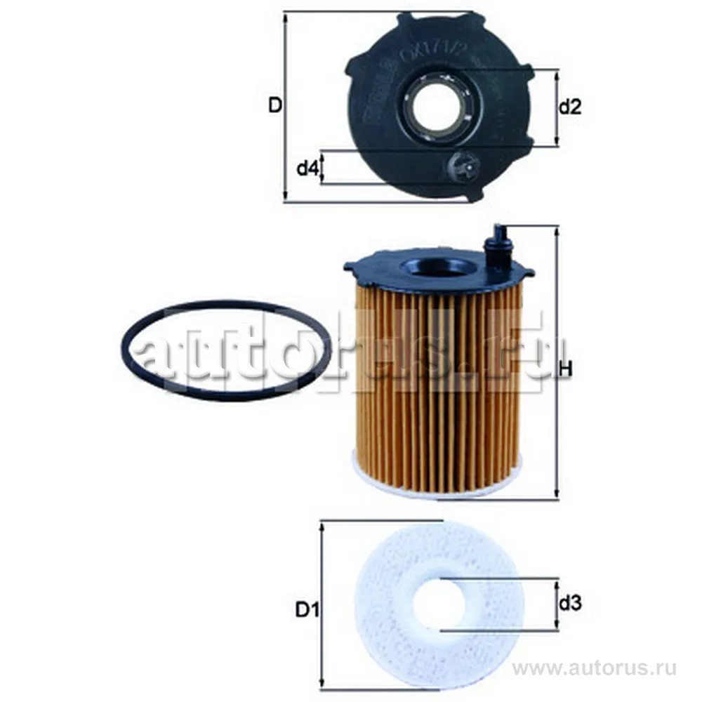 Фильтр масляный KNECHT/MAHLE OX171/2D