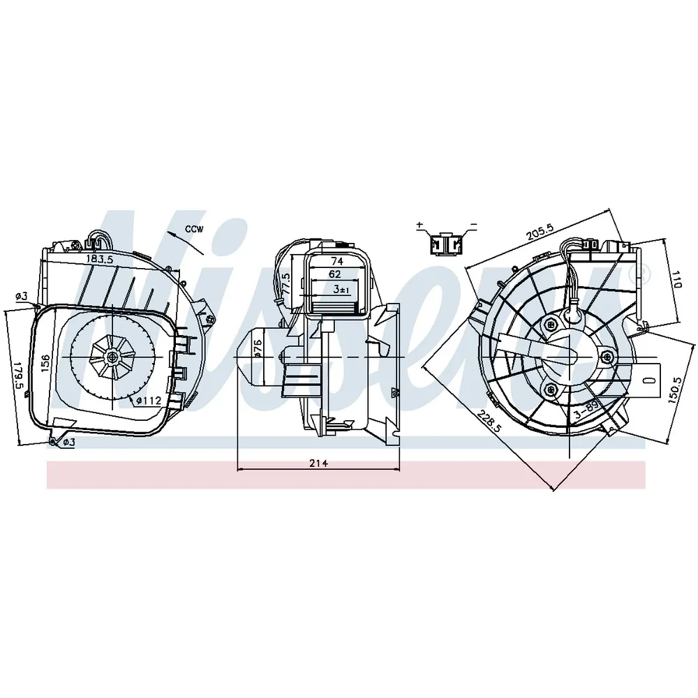 Мотор печки отопителя салона NISSENS 87084