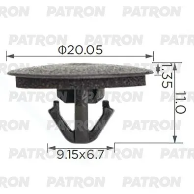Клипса пластмассовая Toyota применяемость: универсальная PATRON P37-3866
