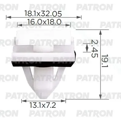 Клипса пластмассовая Фиксатор молдинга кузова HYUNDAI/KIA PATRON P37-3891