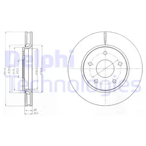 Диск тормозной CHRYSLER VOYAGER IV 07- передний DELPHI BG4248