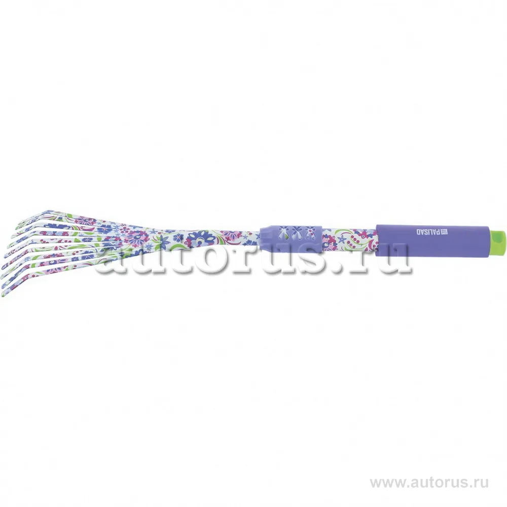 Грабли веерные 9-зубые, 145x500 мм, стальные, удлиненная рукоятка, Flower Mint Palisad 62050 PALISAD 62050