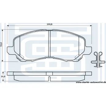 Колодки тормозные MITSUBISHI GALANT VI передние STARKE 179-824