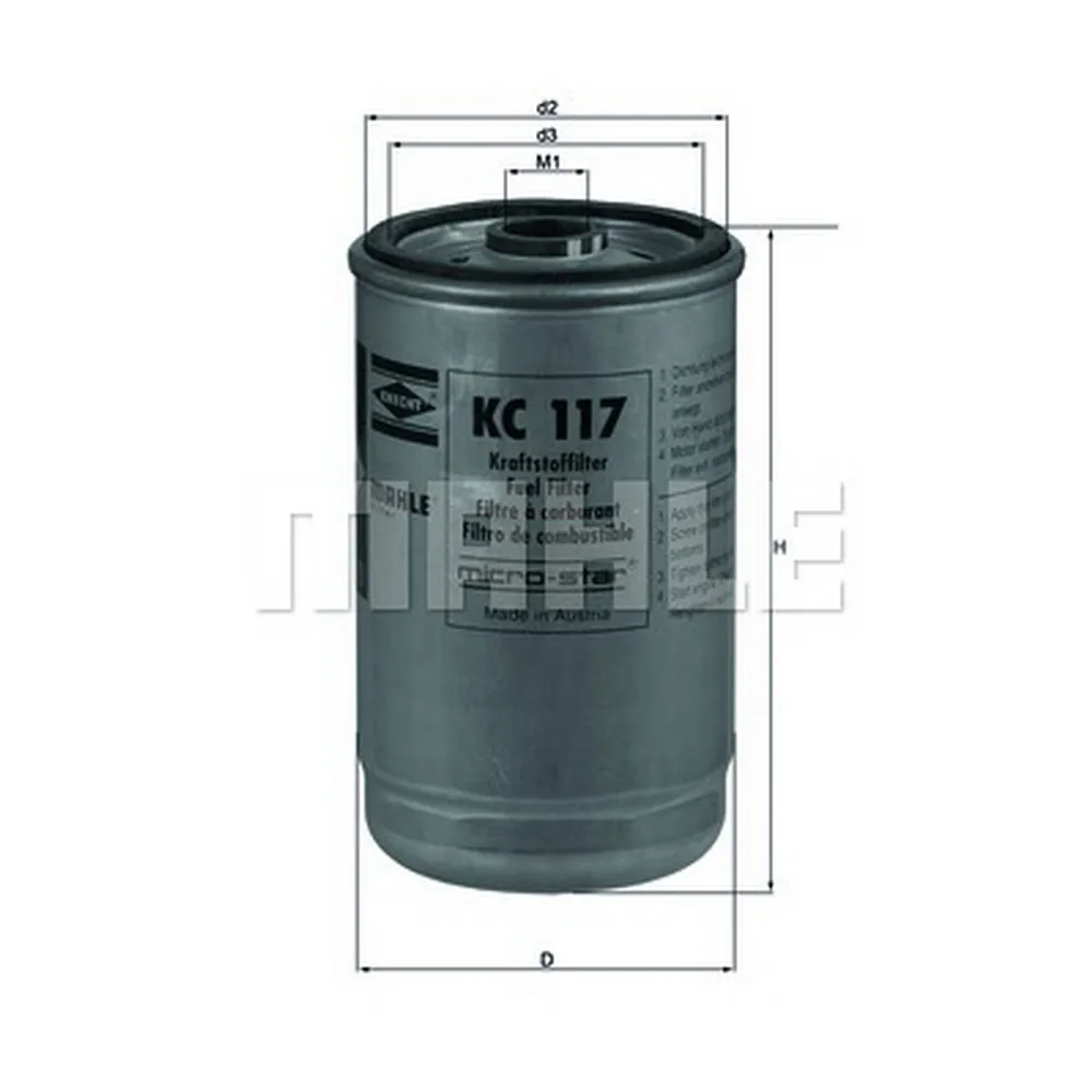 Фильтр топливный DAF XF95 MAHLE KNECHT/MAHLE KC117