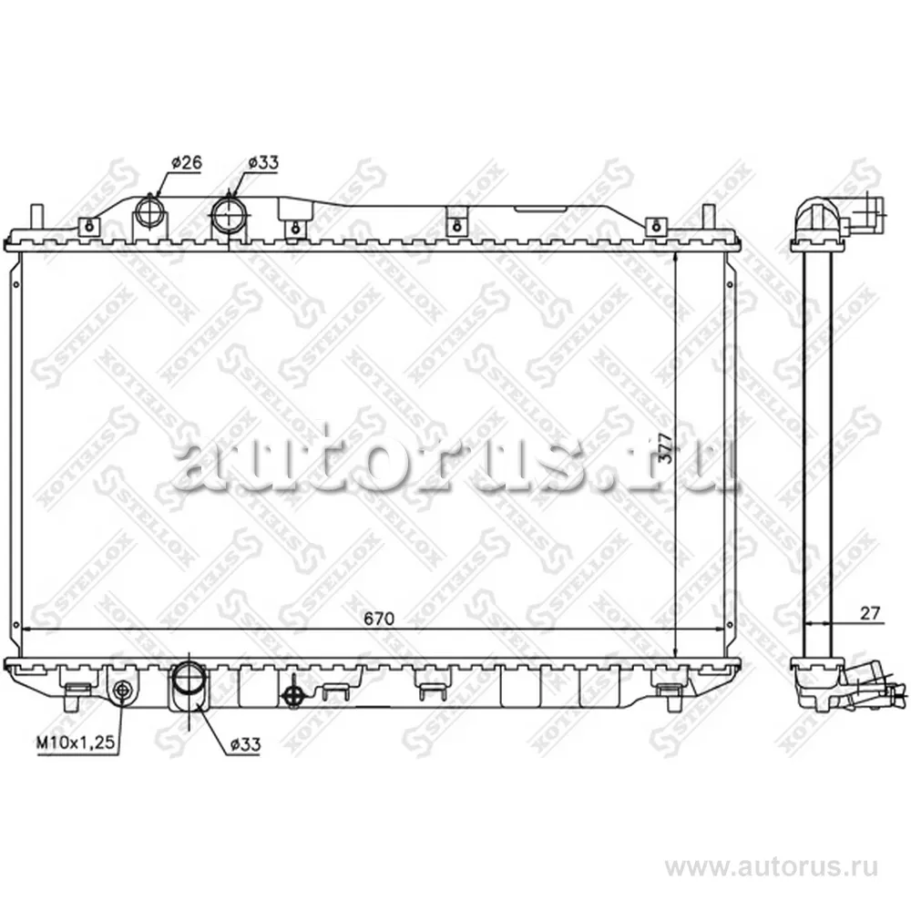 Радиатор системы охлаждения АКПП Honda Civic VII 1.6-1.8i 16V 05> STELLOX 10-25421-SX