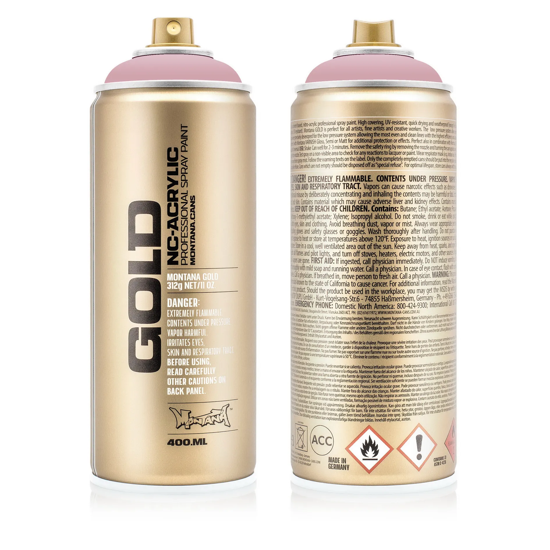 Краска GOLD пепельно-розовая MONTANA CANS G4010