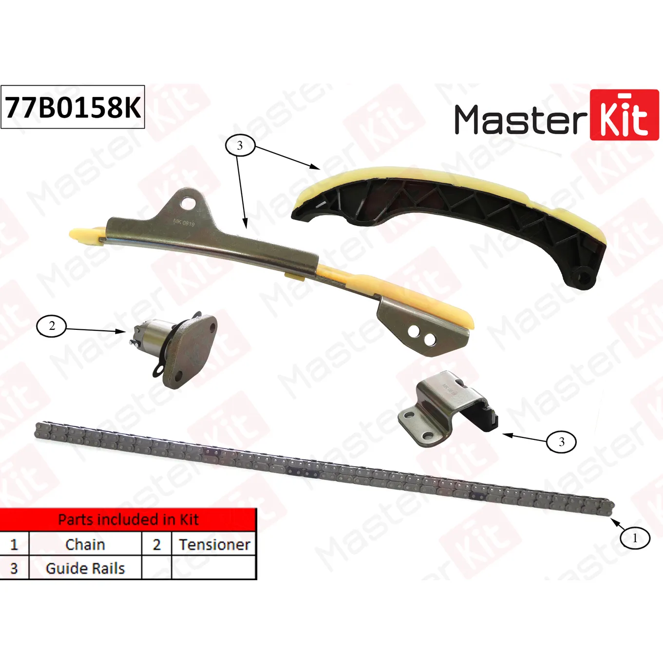 Комплект цепи ГРМ Toyota 1ZR-FE,2ZR-FXE,4ZR-FE,5ZR-FXE MASTERKIT 77B0158K