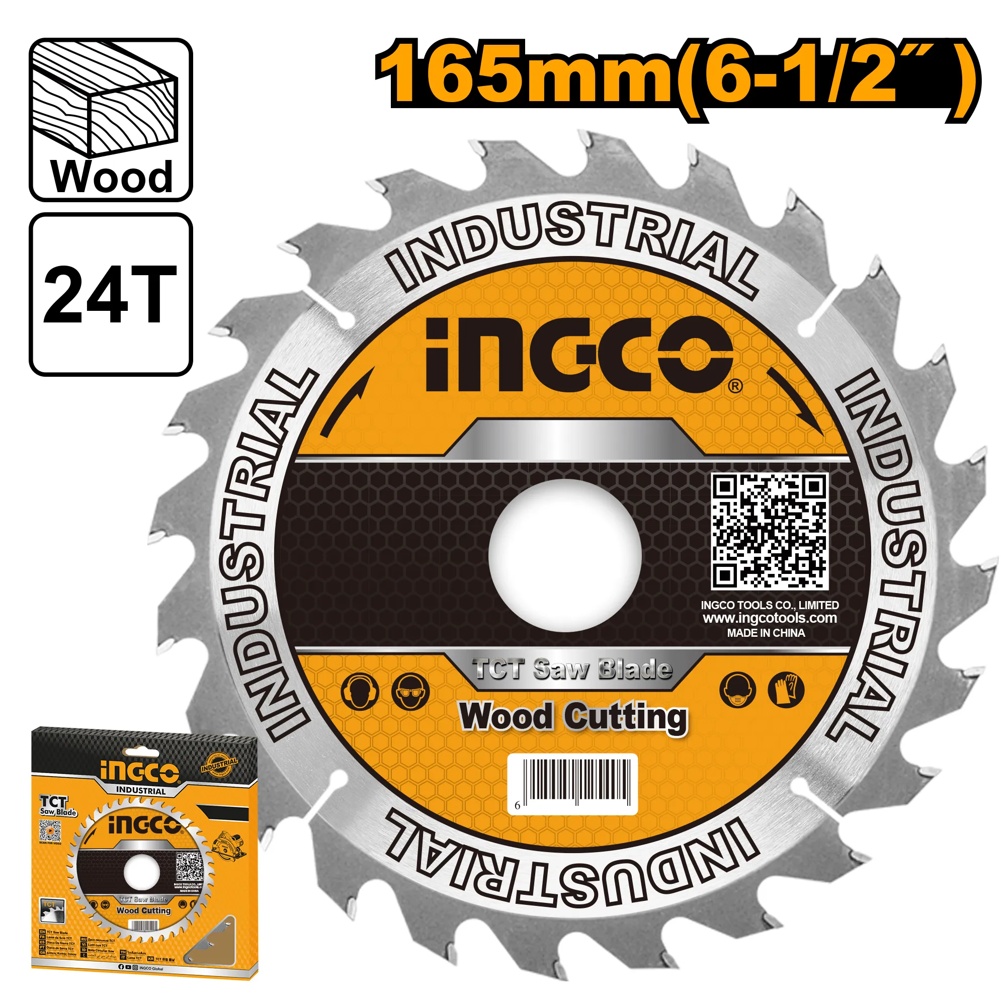 Диск пильный TCT 165 мм INGCO TSB116511