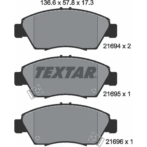 Колодки тормозные передние TEXTAR 2169401