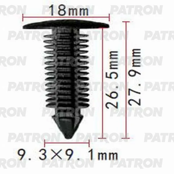 Клипса пластмассовая Mercedes применяемость: крепление обшивки салона PATRON P371087