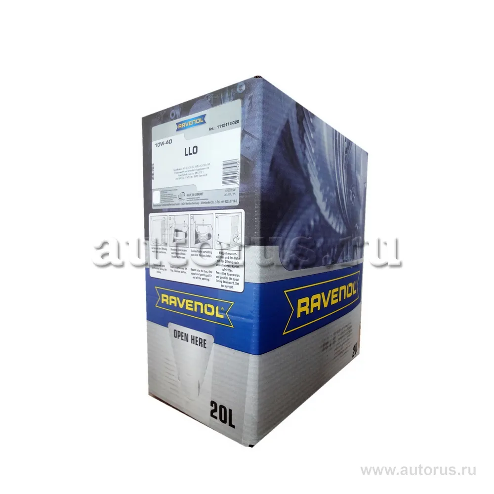 Моторное масло RAVENOL LLO SAE 10W-40 (20л) ecobox 1112112-B20 (4014835774728)