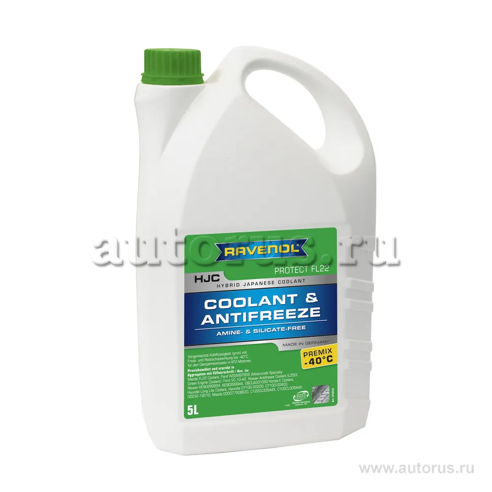 Антифриз Ravenol HJC готовый -40 зеленый 5 л 1410123-005