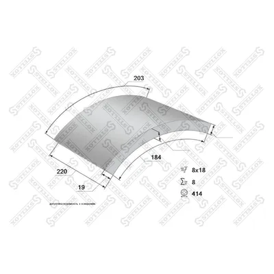 Накладки тормозныеSTD 19187 БЕЗ ЗАКЛRVI 414x220 STELLOX 8540973_SX
