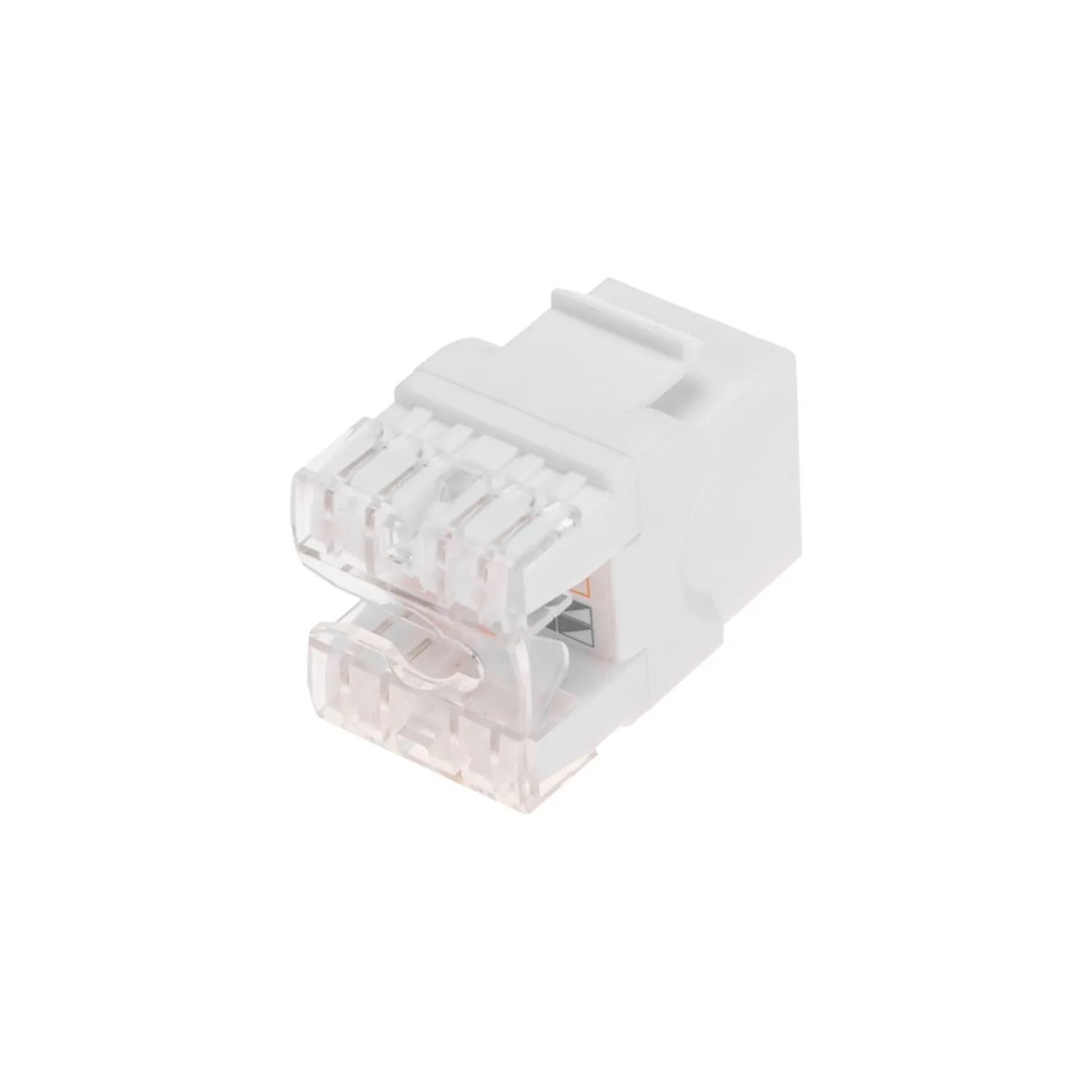 Модуль Keystone Jack RJ-45(8P8C), UTP неэкранированный, CAT 5e, тип 180 градусов, белый PRO REXANT 02-0060