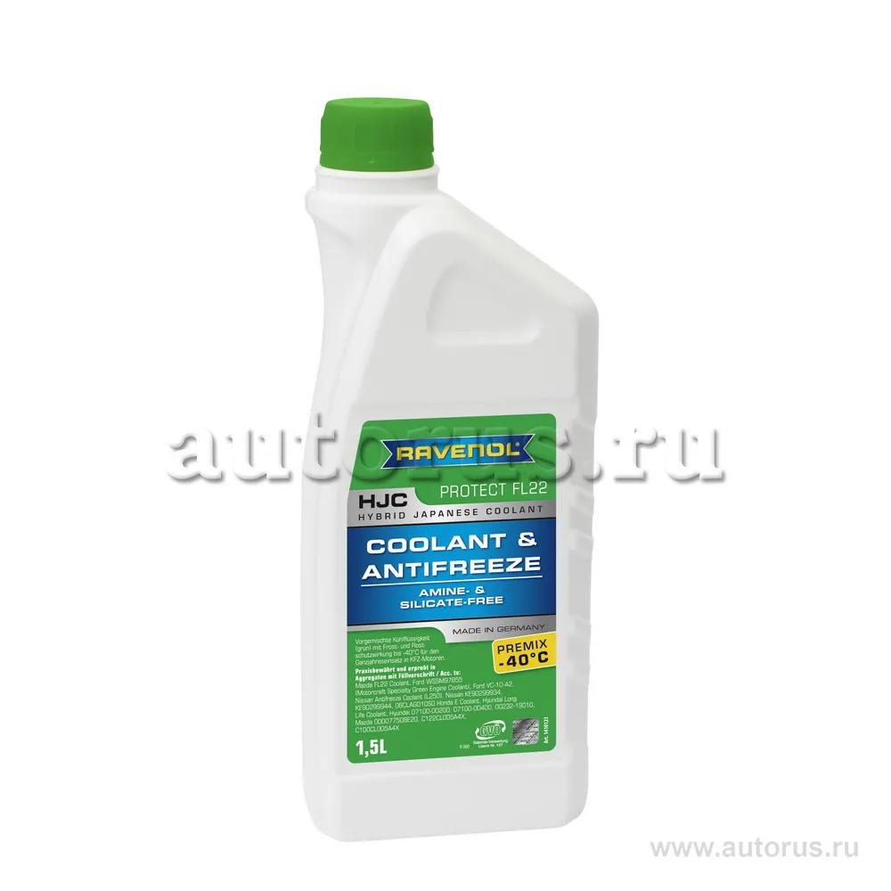 Антифриз Ravenol HJC готовый -40 зеленый 1,5 л 1410123-150