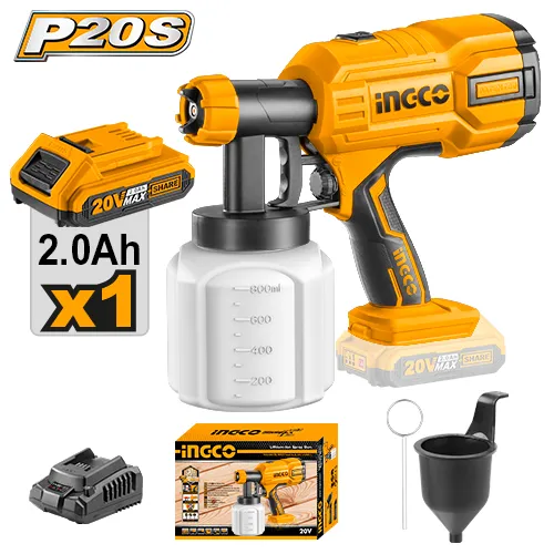 Краскораспылитель аккумуляторный 20 В INGCO CSGLI20402