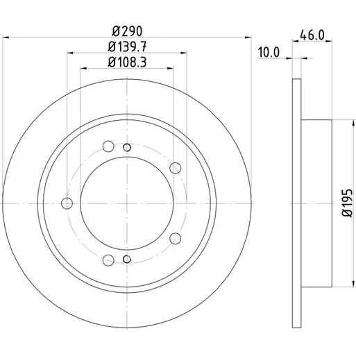 Диск тормозной передний SUZUKI JIMNY III/IV /D=290MM NISSHINBO ND9014